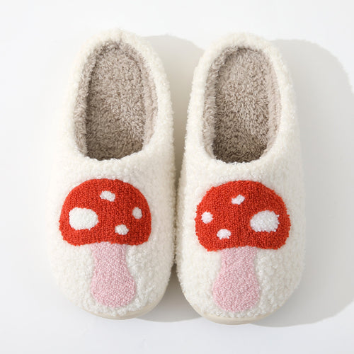 mushroom print slippers soft, cozy, warm gifts
