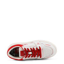 Load image into Gallery viewer, red white love moschino leather sneakers tennis shoes