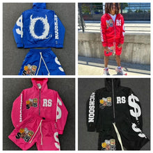 Load image into Gallery viewer, men's streetwear hoodie windbreaker shorts set