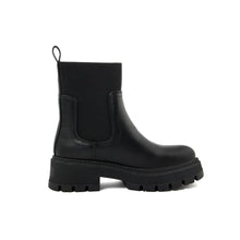 Load image into Gallery viewer, chunky lug sole ankle booties rugged heel boots black 