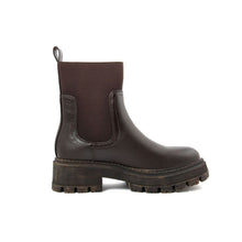 Load image into Gallery viewer, chunky ankle booties lug sole heel brown acid wash boots