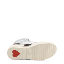 Load image into Gallery viewer, love moschino silver high top sneakers