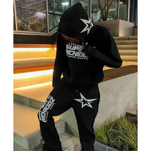 Load image into Gallery viewer, men's hip hop hoodie set sweatshirt sweatpants
