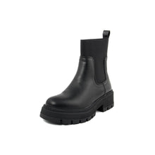 Load image into Gallery viewer, chunky lug sole ankle booties rugged heel boots black chelsea forme
