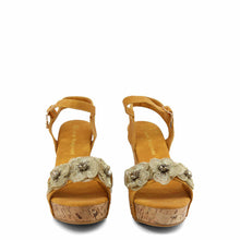 Load image into Gallery viewer, laura biagiotti flower wedge sandals shoes