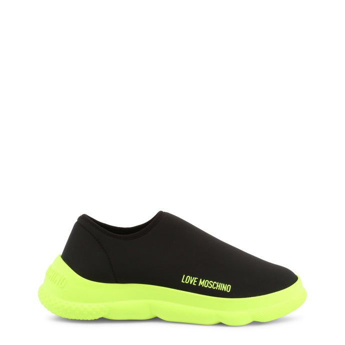 love moschino black green slip-on sneakers shoes