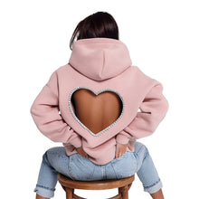 Load image into Gallery viewer, pink heart hoodie sweathsirt