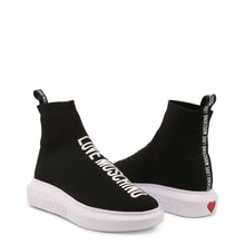 Load image into Gallery viewer, love moschino black white high top sneakers