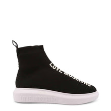 Load image into Gallery viewer, love moschino black white high top sneakers