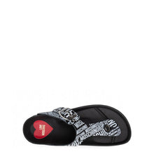 Load image into Gallery viewer, Love Moschino flip flops sandals black white