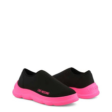 Load image into Gallery viewer, love moschino black pink slip on sneakers shoes