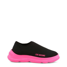 Load image into Gallery viewer, love moschino black pink slip on sneakers shoes