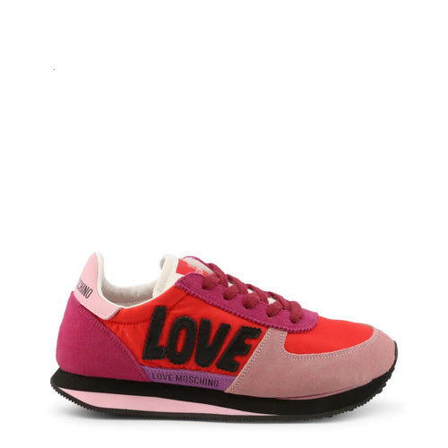 Love Moschino pink red suede sneakers Walk25
