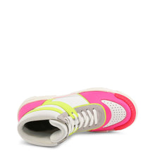Load image into Gallery viewer, love moschino high top sneakers pink yellow white gray