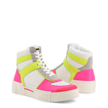 Load image into Gallery viewer, love moschino high top sneakers pink yellow white gray